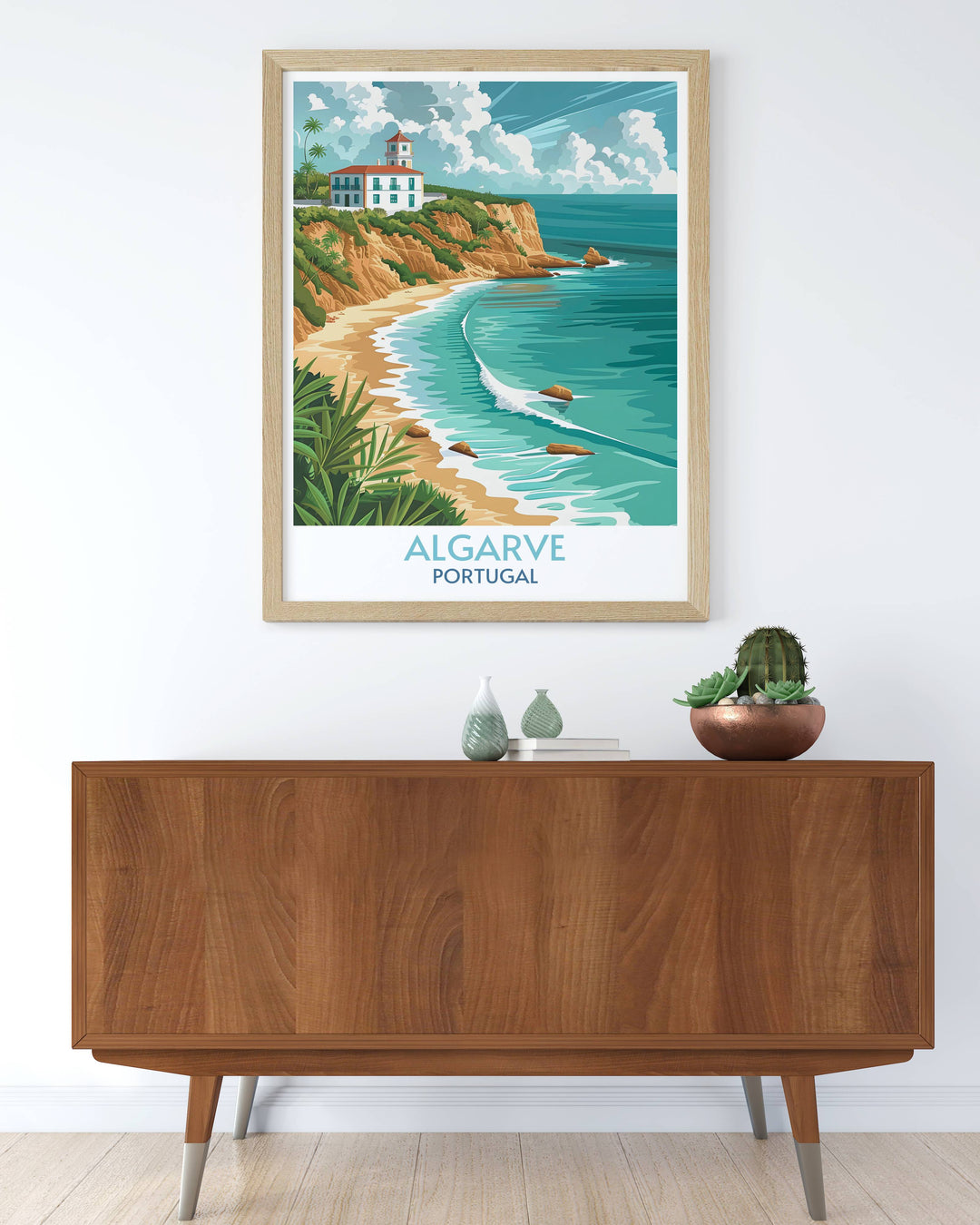Elevate your home decor with this Algarve Beaches photo print capturing the natural beauty of Portugals most famous coastline. Perfect for adding a coastal touch to any room or as a special gift.