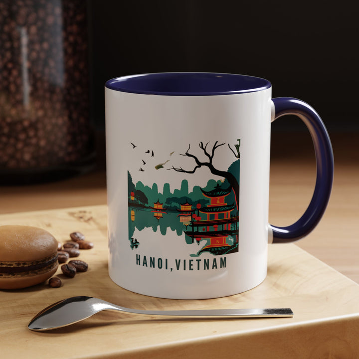 Celebrate Hanoi’s charm with this elegant ceramic mug featuring intricate artwork inspired by Vietnam’s rich culture. Durable and dishwasher-safe, it is ideal for coffee or tea lovers and makes a thoughtful gift for travelers.