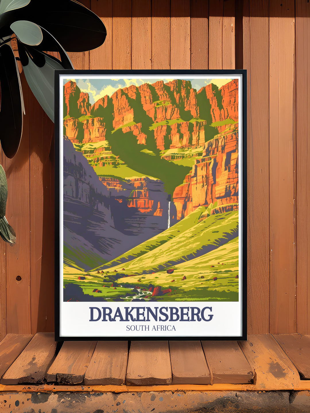 A beautiful depiction of Giants Castle and Royal Natal National Park, this travel poster captures the essence of the Drakensberg Mountains. The stunning detail and vibrant colors make it an ideal choice for home decor or as a unique travel inspired gift.