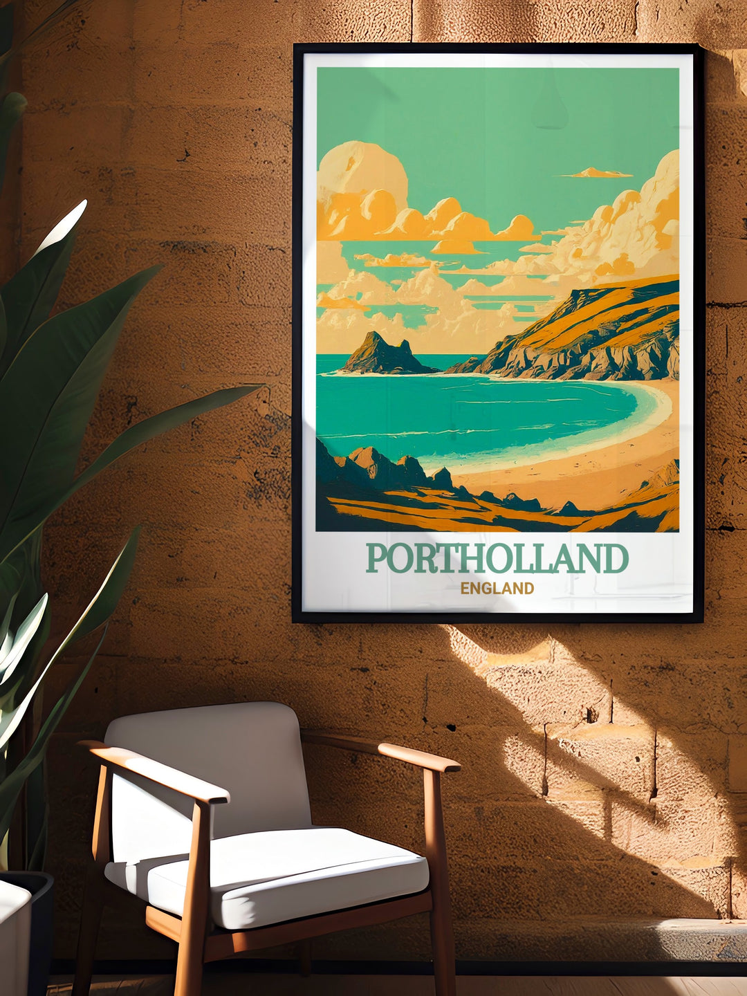 A detailed art print showcasing the serene beauty of Portholland on the Cornish coast. The soft hues and intricate details capture the essence of this quaint village, making it a perfect addition to any coastal themed decor. Relive your memories of Cornwall with this charming piece.