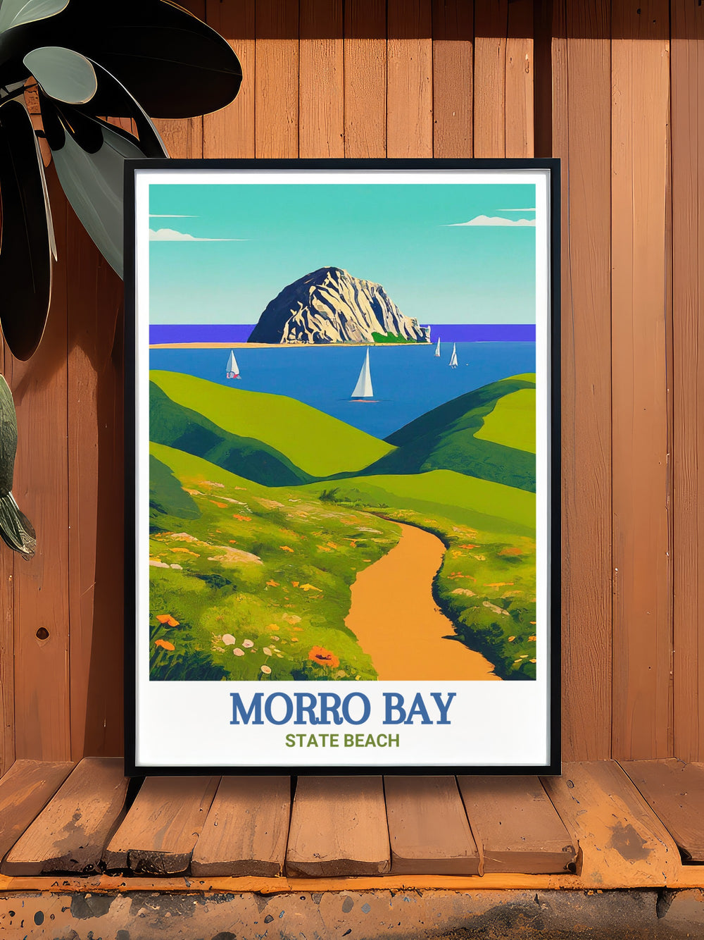 Bring the serene landscapes of Morro Bay State Park into your living room with this elegant California travel print ideal for modern decor