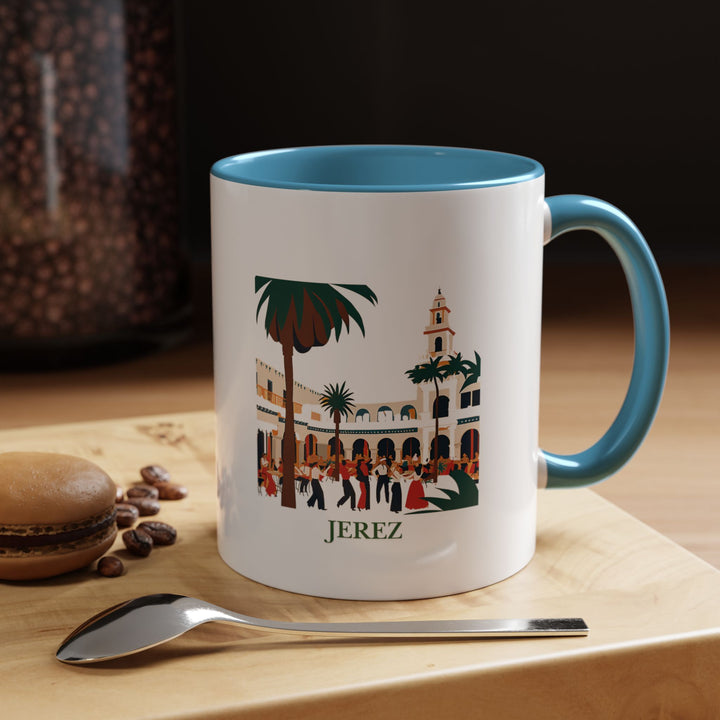 Celebrate the vibrant heritage of Jerez with this stylish mug. Its detailed artwork inspired by the city’s iconic landmarks and flamenco traditions makes it a standout addition to any collection. Dishwasher-safe and durable, it is perfect for gifting or personal use.