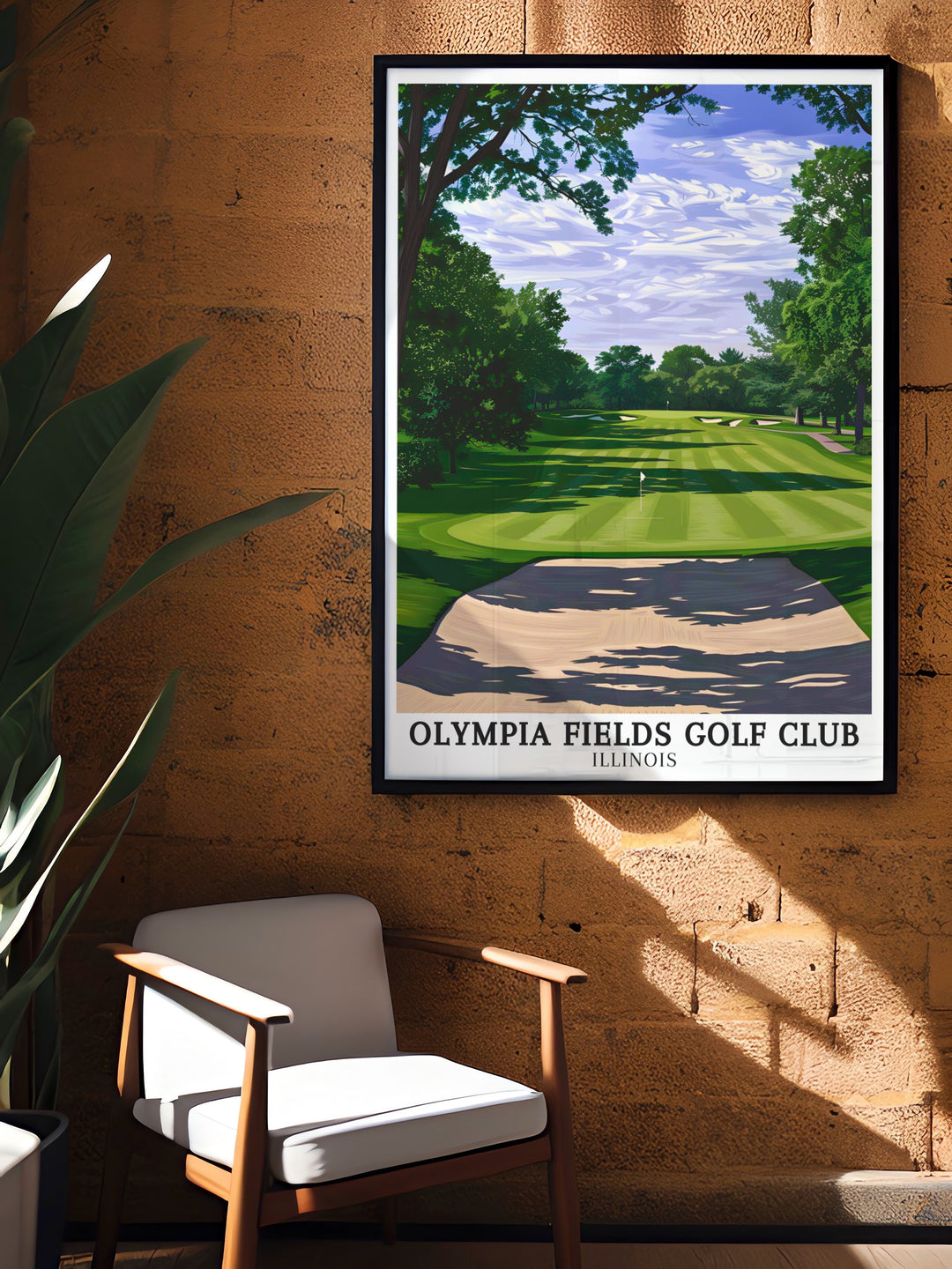 Fairways South Course at Olympia Fields comes to life in this Golf Art Print a stunning representation of the sport this piece is perfect for enhancing your space with its rich colors and detailed portrayal making it a standout Golf Wall Art choice