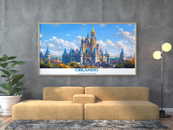 Beautiful San Diego wall art showcasing the citys unique blend of urban life and beachside relaxation along with Cinderella Castle framed prints that bring timeless beauty and sophistication to your living room decor making it the perfect choice for a magical touch