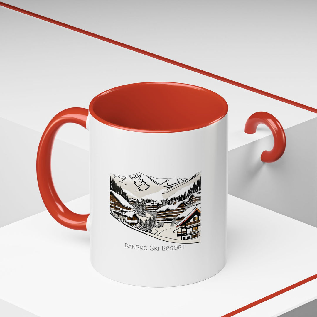 Bring the magic of the Bansko Ski Resort to your home with this ceramic mug. Featuring vibrant artwork of snowy mountains, it is dishwasher and microwave safe, making it a stylish and functional keepsake or gift.