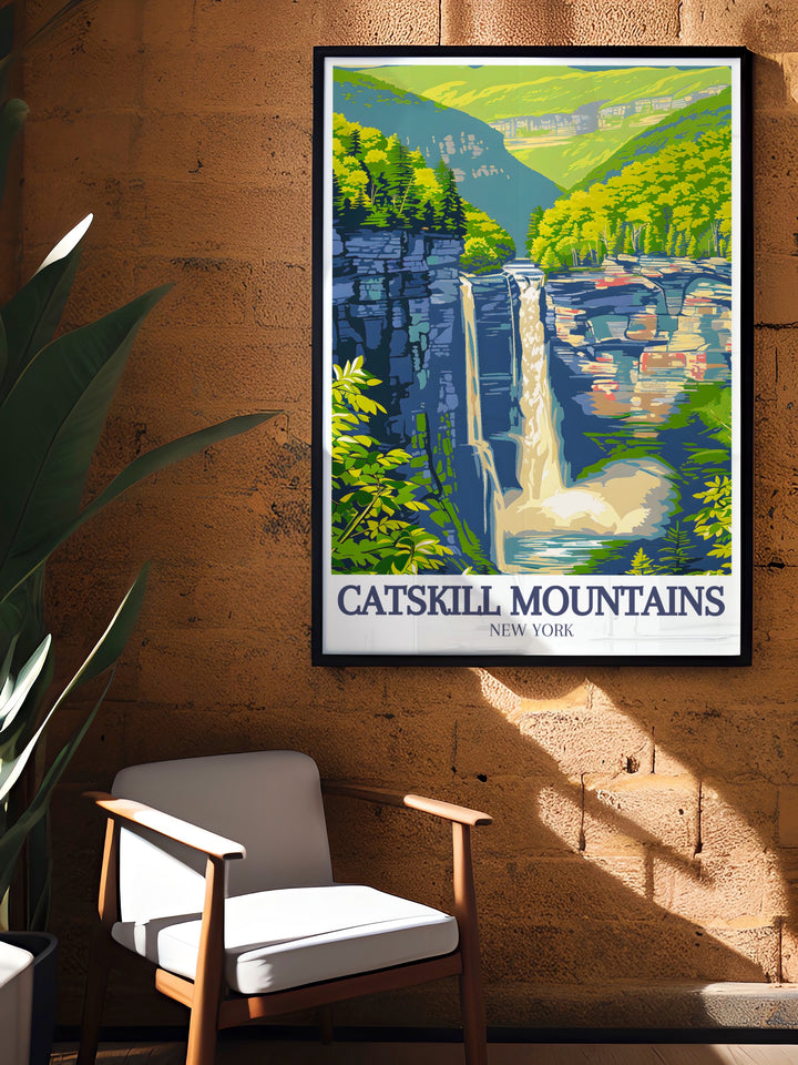 Kaaterskill Falls and Spruce Creek stunning living room decor brings the beauty of New York into your home. These modern prints capture the elegance of the Catskill Mountains and offer a peaceful and stylish addition to your wall art collection.