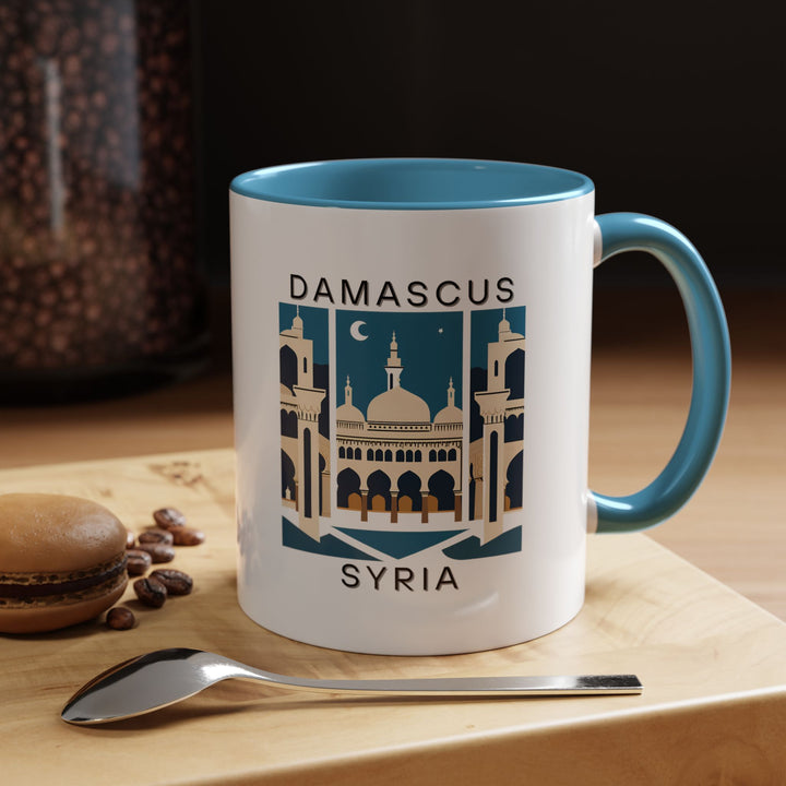 This Damascus Syria mug showcases stunning artwork of the city’s iconic sights. Dishwasher and microwave safe, it’s perfect for daily use and makes a thoughtful gift or collectible for those who love history and culture.