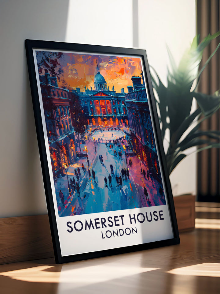 Exquisite London Park Poster depicting Hyde Park London and Buckingham Palace The Courtyard Modern Decor piece with timeless appeal