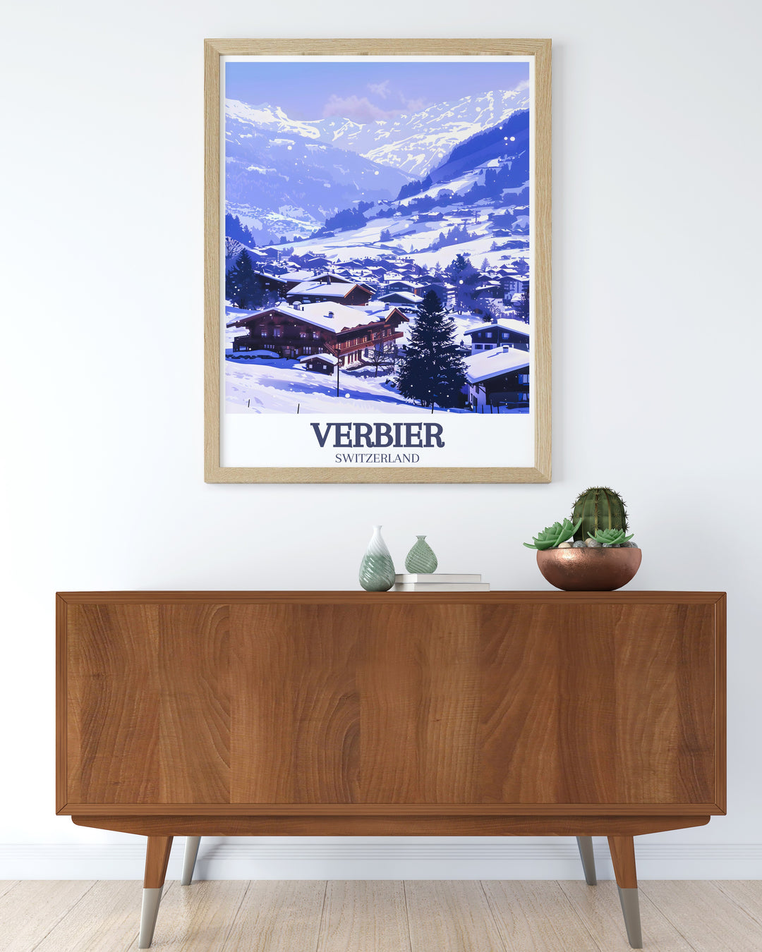 This Verbier canvas art brings the alpine charm of Verbier Village and the towering Verbier mountains into your home. The stunning design is ideal for ski lovers and adventurers, offering a vibrant depiction of Switzerlands famous ski destination.