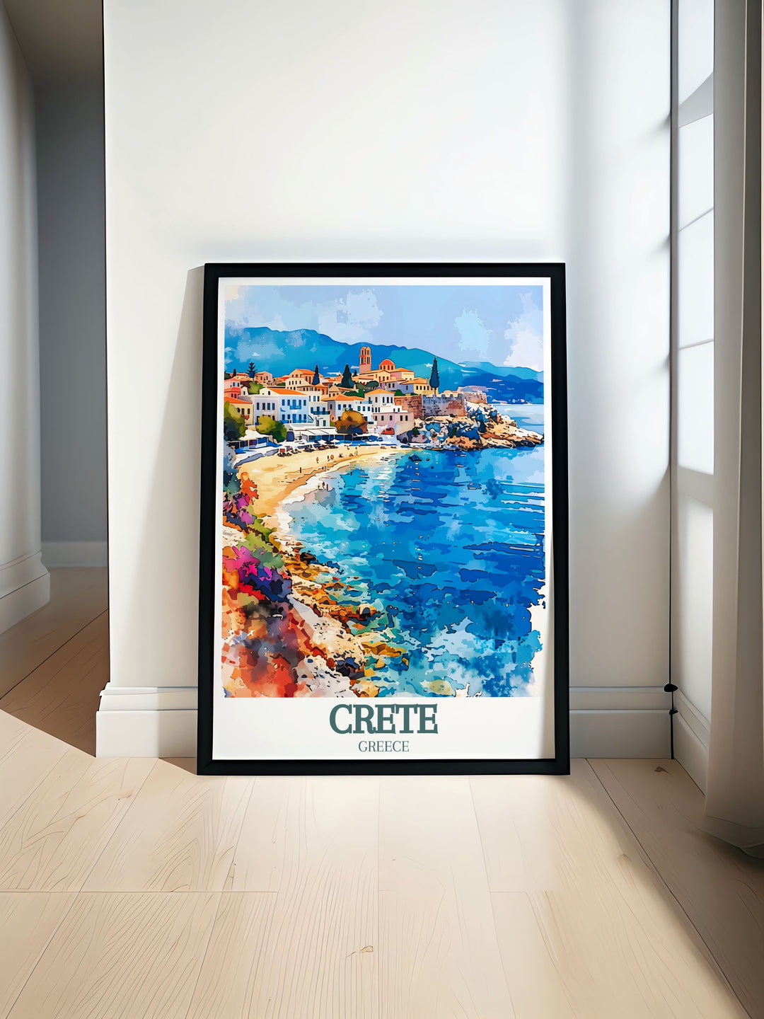 Celebrate the natural beauty of Balos Beach with this high quality art print. Featuring the pristine lagoon and pink sands, this travel poster brings a piece of Cretes coastal paradise into your home, ideal for enhancing your decor or gifting to beach lovers.