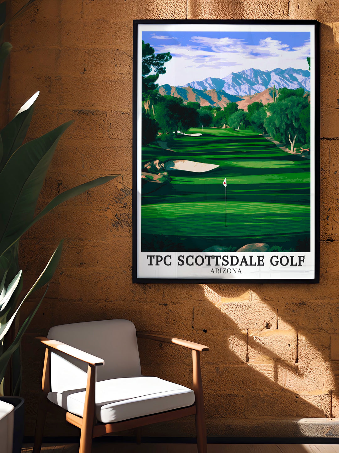 McDowell Mountains canvas art captures the rugged beauty of Arizonas desert landscape, with the striking mountains serving as a stunning backdrop to TPC Scottsdale. This artwork is a perfect addition for nature lovers and outdoor enthusiasts, bringing the serene beauty of Arizona into your home.