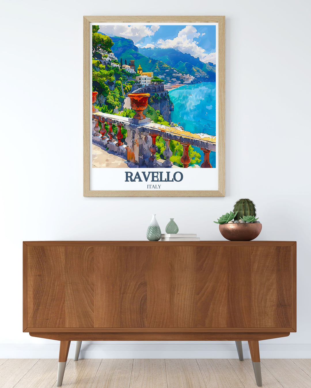 Villa Rufolo Amalfi coast framed prints are the perfect addition to your living room decor. The high resolution photography captures every detail of the villa and its surroundings making it a stunning piece of Italian travel art and coastal wall art