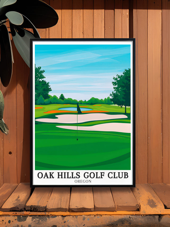 For those who enjoy the tranquility of the golf course, our Oak Hills print brings the lush green landscapes of Sutherlins 18 hole course to life. With every detail carefully captured, this piece makes a great gift for golfers or anyone who appreciates nature inspired decor.