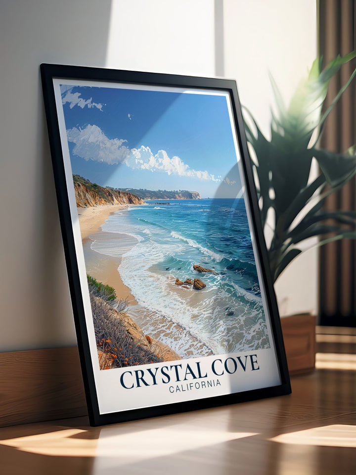 Celebrate the beauty of California with Crystal Cove State Park Beach prints ideal for transforming any room into a coastal haven these artworks showcase the stunning scenery of Crystal Cove State Park Beach and make a perfect addition to your home decor.