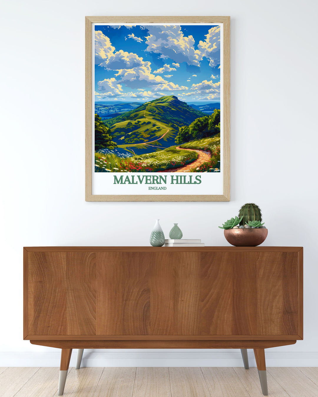 Great Malvern Priory perfect wall decor offers a blend of historical charm and natural beauty with views of the Malvern Hills AONB a stunning piece of UK countryside art that is ideal for those who appreciate both the heritage and serenity of the British countryside