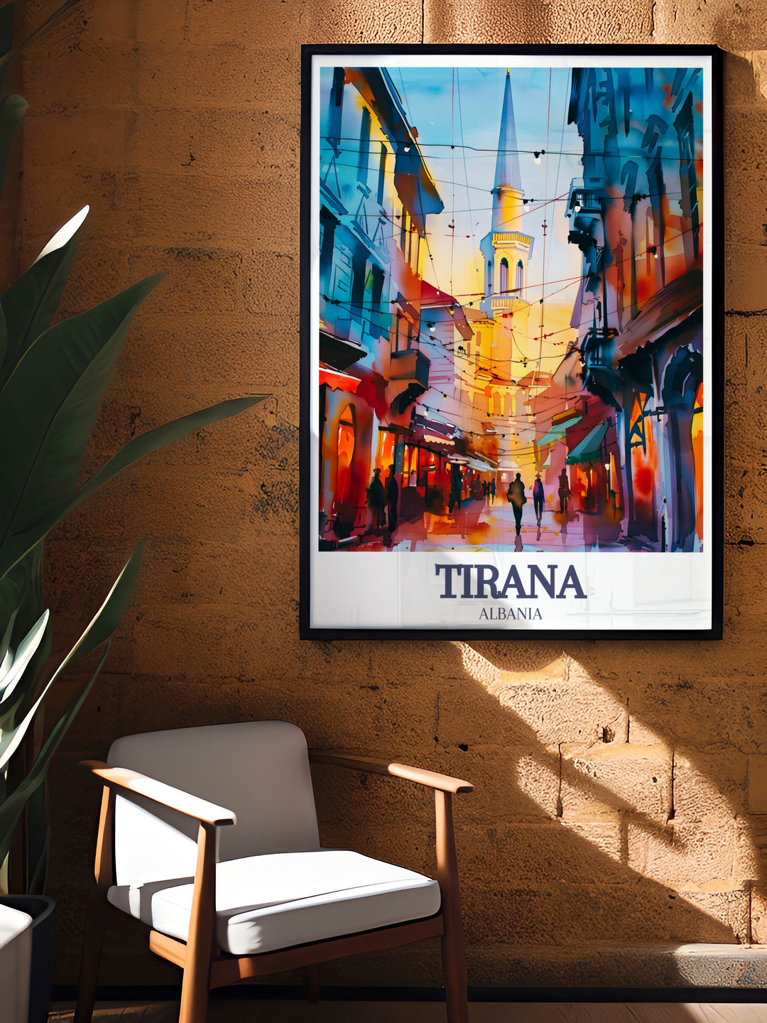 Personalized Albania Photo print featuring Tirana Castle district an ideal gift for loved ones that celebrates the beauty of Albania and offers a unique and thoughtful addition to their home decor perfect for special occasions like birthdays and anniversaries