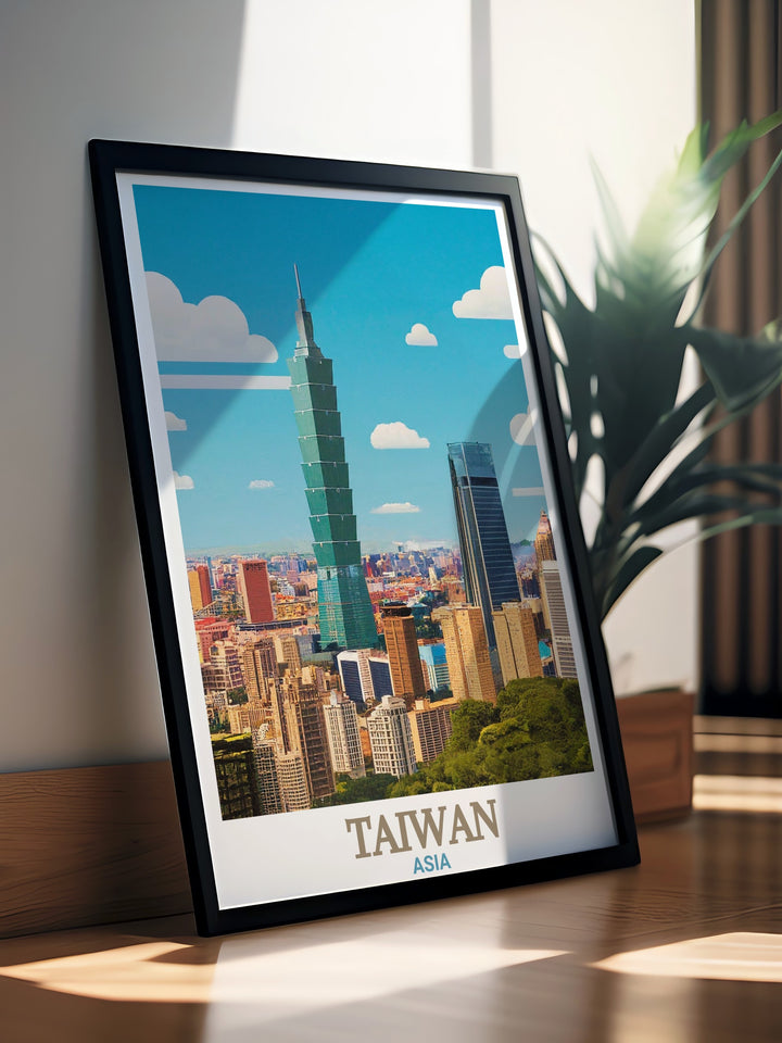 Taipei 101 perfect wall decor offering a sleek and contemporary design ideal for enhancing the aesthetic of your living space with elegant and sophisticated artwork.