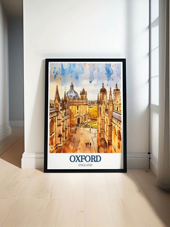 Beautiful Oxford wall art featuring Radcliffe Camera and University of Oxford perfect for adding elegance to any home decor ideal for lovers of British travel and historic cities