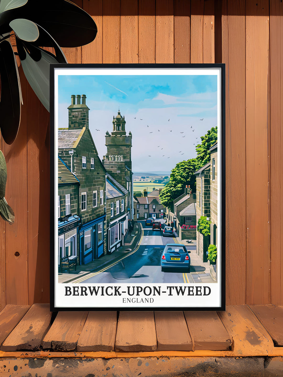 This Berwick upon Tweed travel print showcases the towns historic charm, with a view of the fortified walls and picturesque streets. The detailed colors and striking visuals make it a perfect addition to your wall decor, offering a glimpse into Northumberlands unique history.