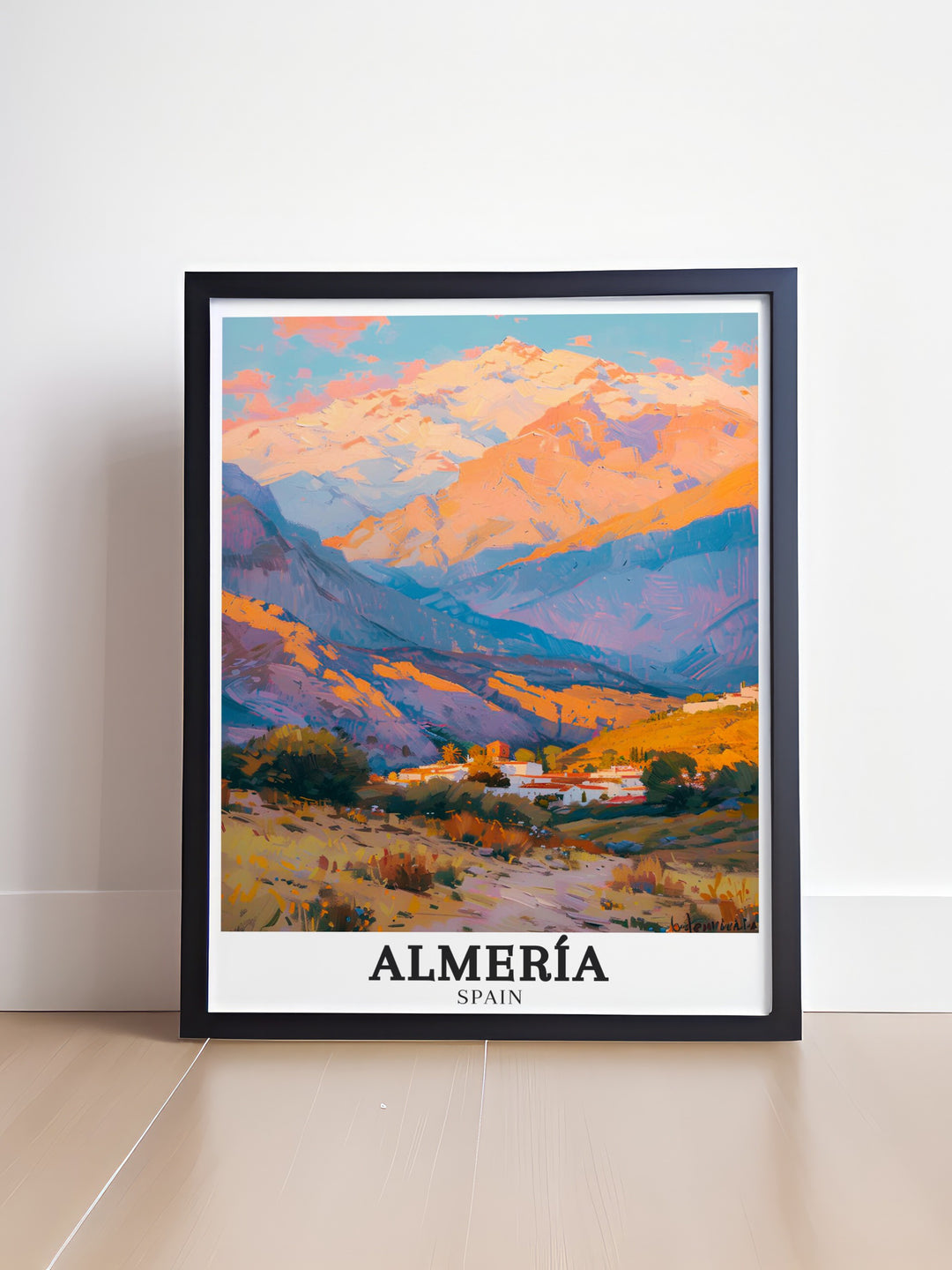 Sierra Nevada canvas art depicting the majestic snow capped peaks that rise above Almería. This print beautifully captures the contrast between the mountains and the desert, offering a striking piece for any nature lover.