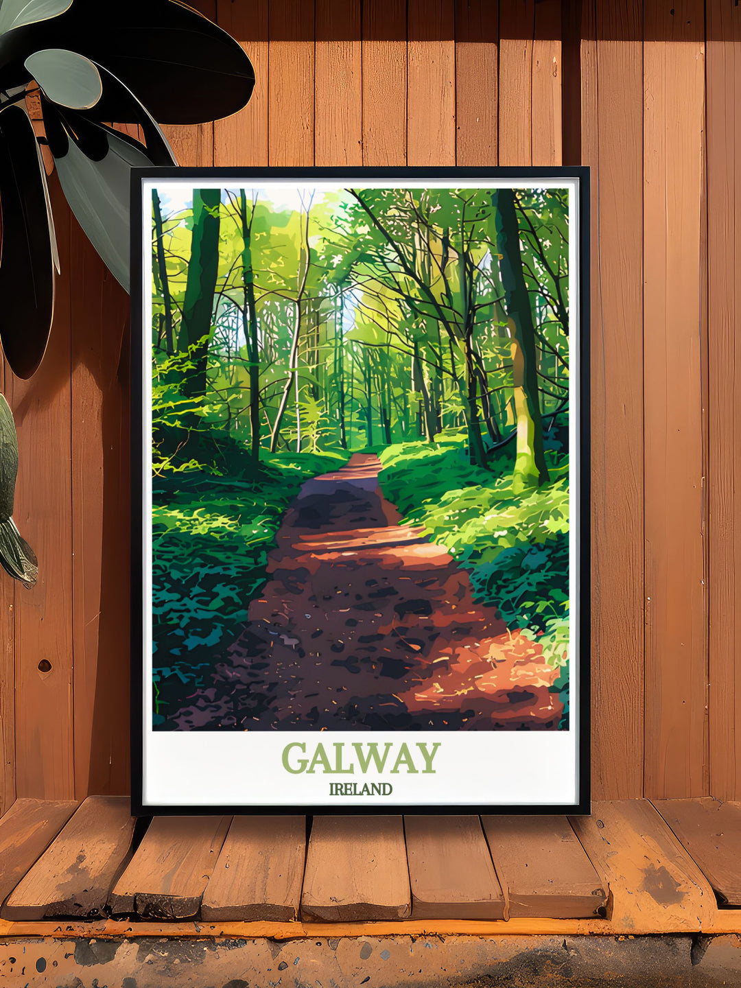 Our Galway Art Print is a striking representation of both culture and nature. Featuring the citys intricate streets and the calming atmosphere of Merlin Woods, this fine line artwork is a meaningful addition to your home décor.