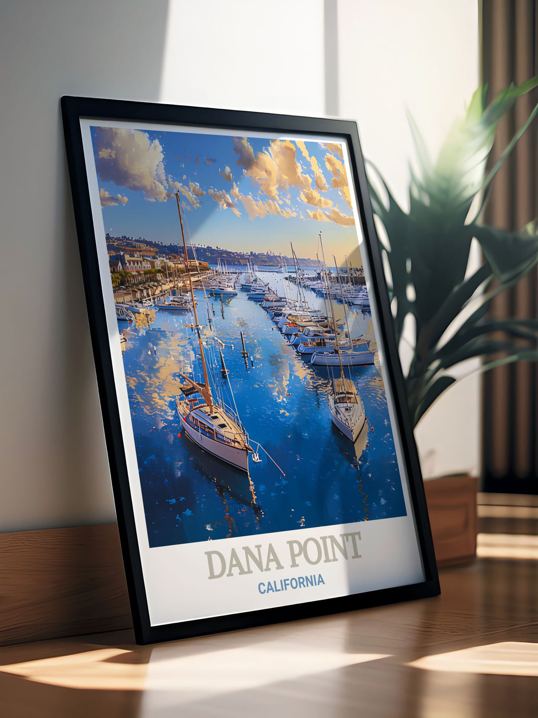 Dana Point Harbor vintage print is a must have for art lovers and travelers. This California print captures the unique charm of Dana Point Harbor and is perfect for adding a touch of coastal beauty to your home.