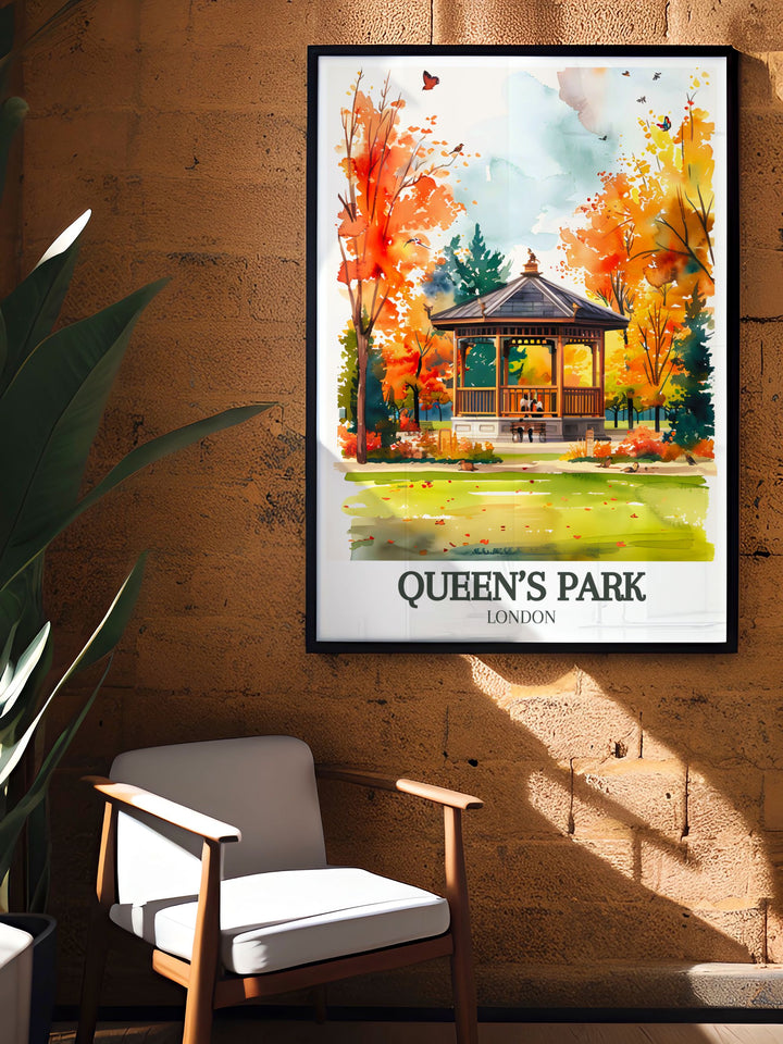 Framed print of Queens Park Bandstand capturing the essence of Queens Park London a stunning addition to any home or office decor