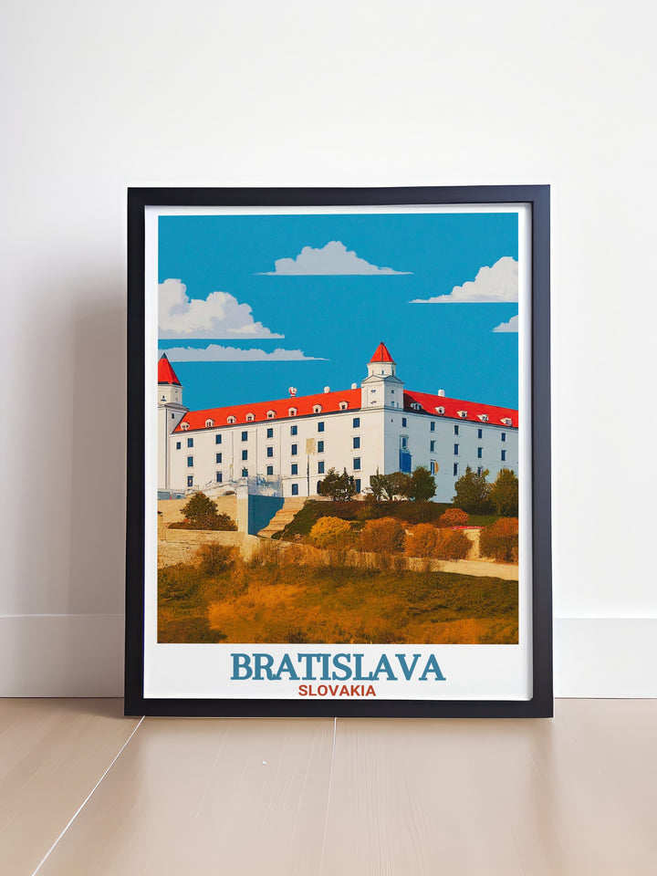 Elegant Bratislava Castle artwork offering a glimpse into Slovakias cultural heritage and architectural beauty perfect as traveler gifts or Christmas gifts for loved ones
