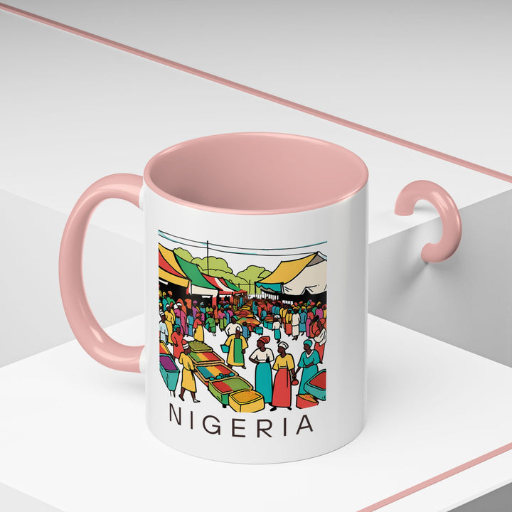 Enjoy a touch of Nigerian culture with this elegant ceramic mug. Dishwasher safe and crafted with intricate designs, it is an ideal addition to any mug collection or as a gift.