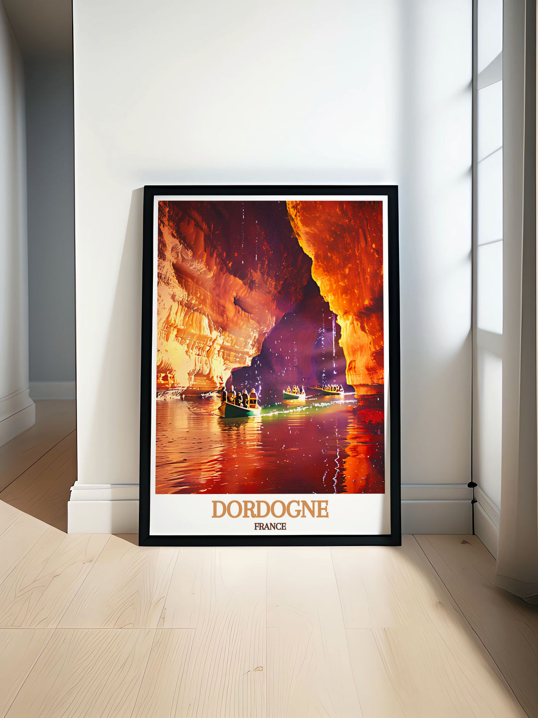 The picturesque landscapes of Dordogne are depicted in this poster, offering a glimpse into the regions stunning natural beauty and inviting you to explore its scenic wonders.