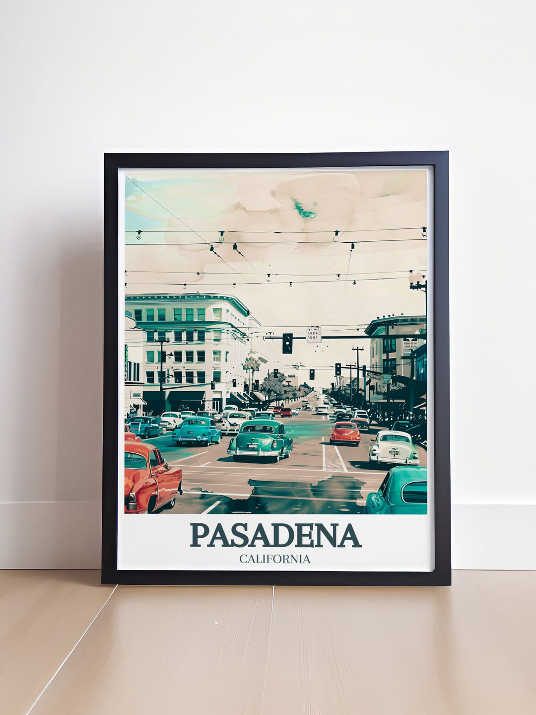 Elegant Pasadena photo of Old Pasadena, Colorado Boulevard. Perfect for creating a timeless and sophisticated atmosphere in your home or office. An ideal gift for art lovers