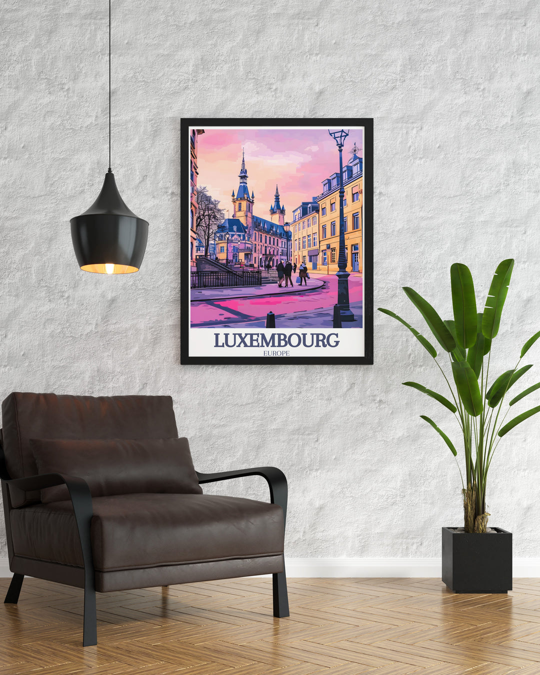 Southern Luxembourg Wall Art features the regions serene landscapes alongside the regal Grand Ducal Palace. The combination of architectural and natural beauty makes this vintage inspired poster a must have for anyone with a passion for travel and European design.