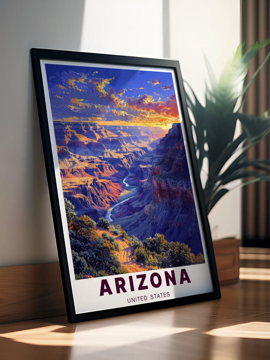 Grand Canyon modern art prints and Lake Mead wall art designed to enhance any interior with their beautiful color palette and detailed depictions of Arizonas iconic landscapes perfect for modern decor and elegant home settings