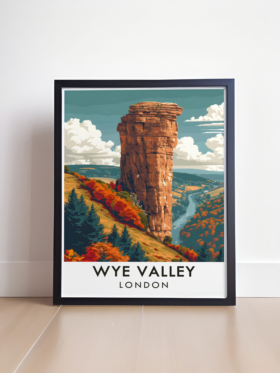 Beautiful landscape print of Wye Valley with Symonds Yat Rock in the foreground an ideal piece for your home decor collection or as a thoughtful gift for travelers and nature lovers