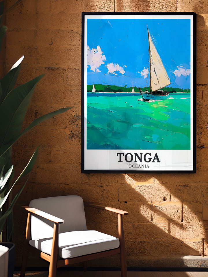 Tongatapu Tonga Islands modern art provides a stylish and colorful depiction of island beauty perfect for elevating your homes aesthetic