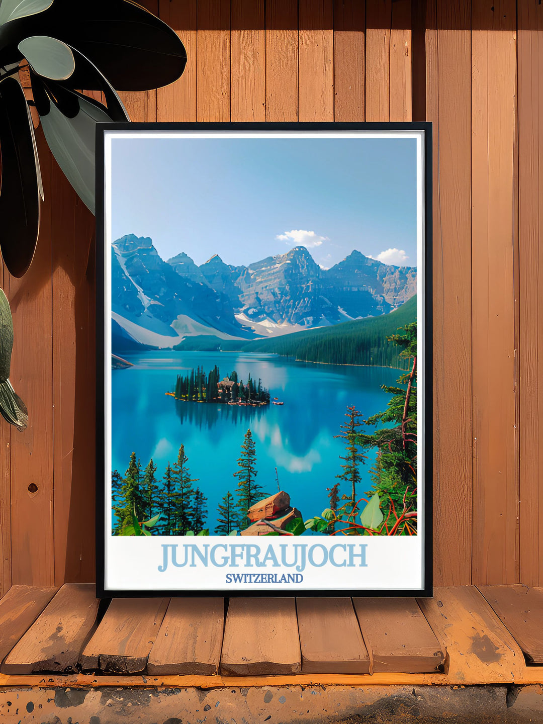 Featuring the breathtaking views of Jungfraujoch and Aletsch Glacier, this Switzerland art print highlights the natural beauty of the Alps. Ideal for anyone who loves mountains and adventure, this travel poster is a stunning addition to any wall space.