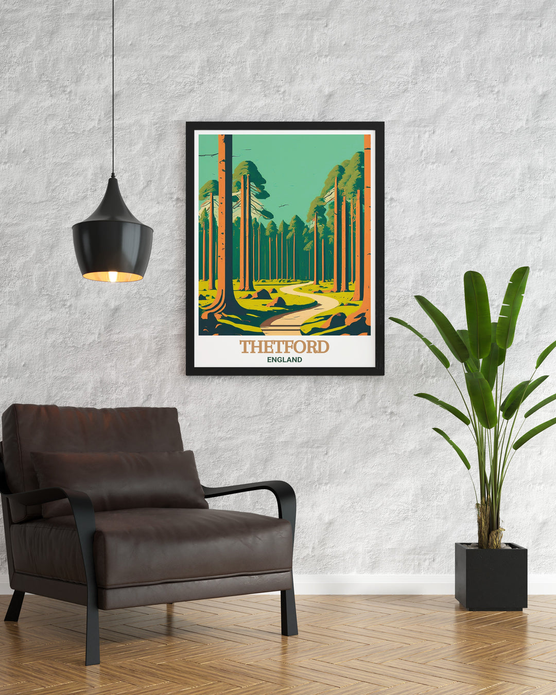 Immerse yourself in the tranquil beauty of Thetford Forest Park with this decor print. The artwork showcases the lush greenery and peaceful atmosphere of the forest, making it a must have for nature lovers and art enthusiasts alike