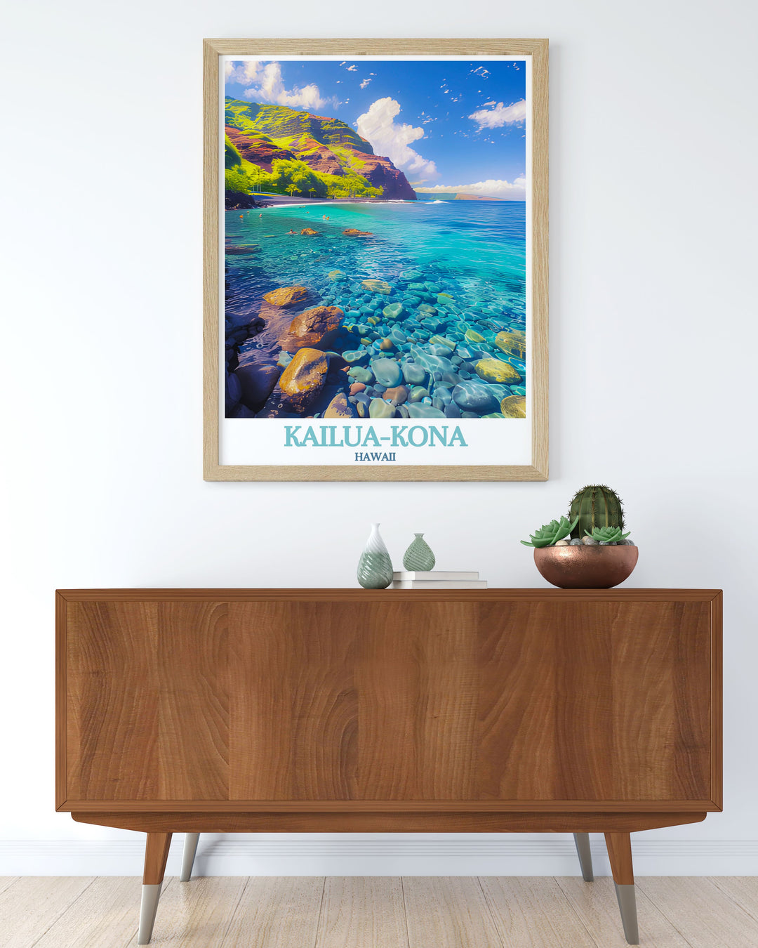 Celebrate the beauty of Hawaii with this Kailua Kona and Kealakekua Bay art print. Ideal for beach lovers and travelers, this poster offers a glimpse into the serene and vibrant landscapes that make Hawaii so unique.