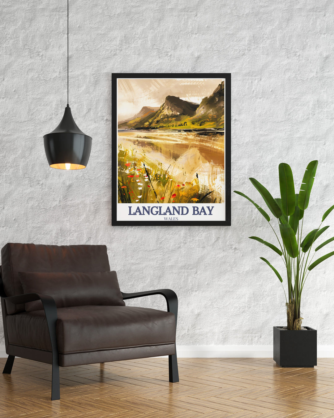 Langland Bay Canvas Art brings to life the calm waves and vibrant beach huts that make this seaside location so popular. This vintage style print is a great way to showcase the relaxing beauty of Swanseas coastline.