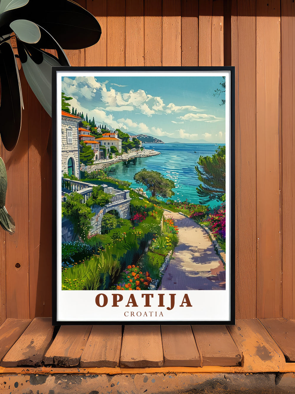 Capture the serene charm of Opatija Seaside Parks with this stunning Croatia wall poster an excellent addition to any art collection or a thoughtful gift for those who adore Croatian landscapes and coastal scenery