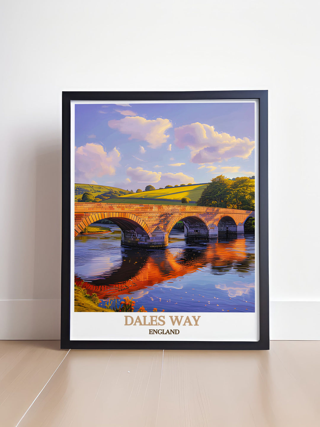 ravel poster featuring the historic Burnsall Bridge in North Yorkshire, highlighting its iconic stone arches and scenic surroundings.