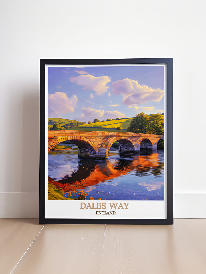 ravel poster featuring the historic Burnsall Bridge in North Yorkshire, highlighting its iconic stone arches and scenic surroundings.
