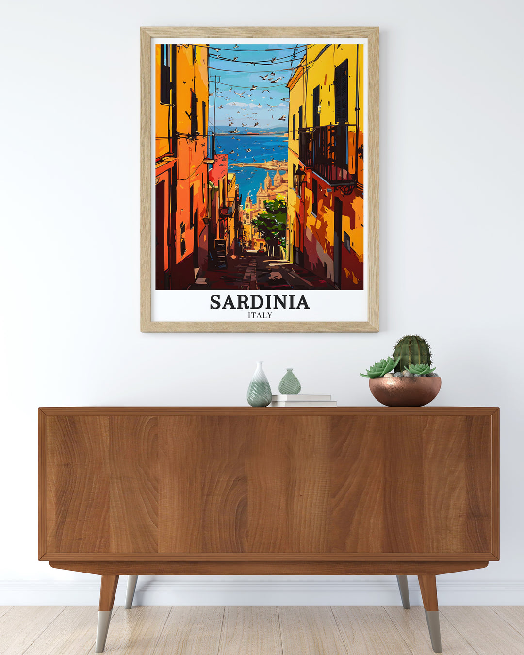 Stunning Cagliari Poetto Beach modern art for your home. This Sardinia decor print brings the beauty of Sardinian beaches into your space, offering a piece of Mediterranean Island charm with rich Italian heritage, ideal for living room or bedroom decor.