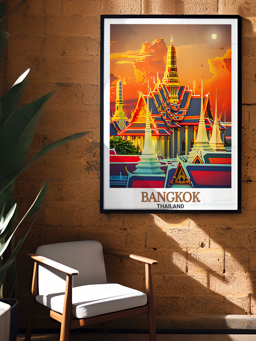 Grand Palace Stunning Print displaying the majestic architecture of Bangkoks royal palace in a high quality artwork format perfect for enhancing any home with a cultural touch