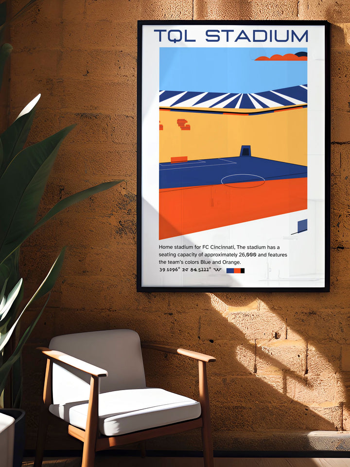 Perfect for soccer enthusiasts this FC Cincinnati print features TQL Stadium and celebrates the dynamic play of Luciano Acosta and Brenner making it a standout piece for any room.