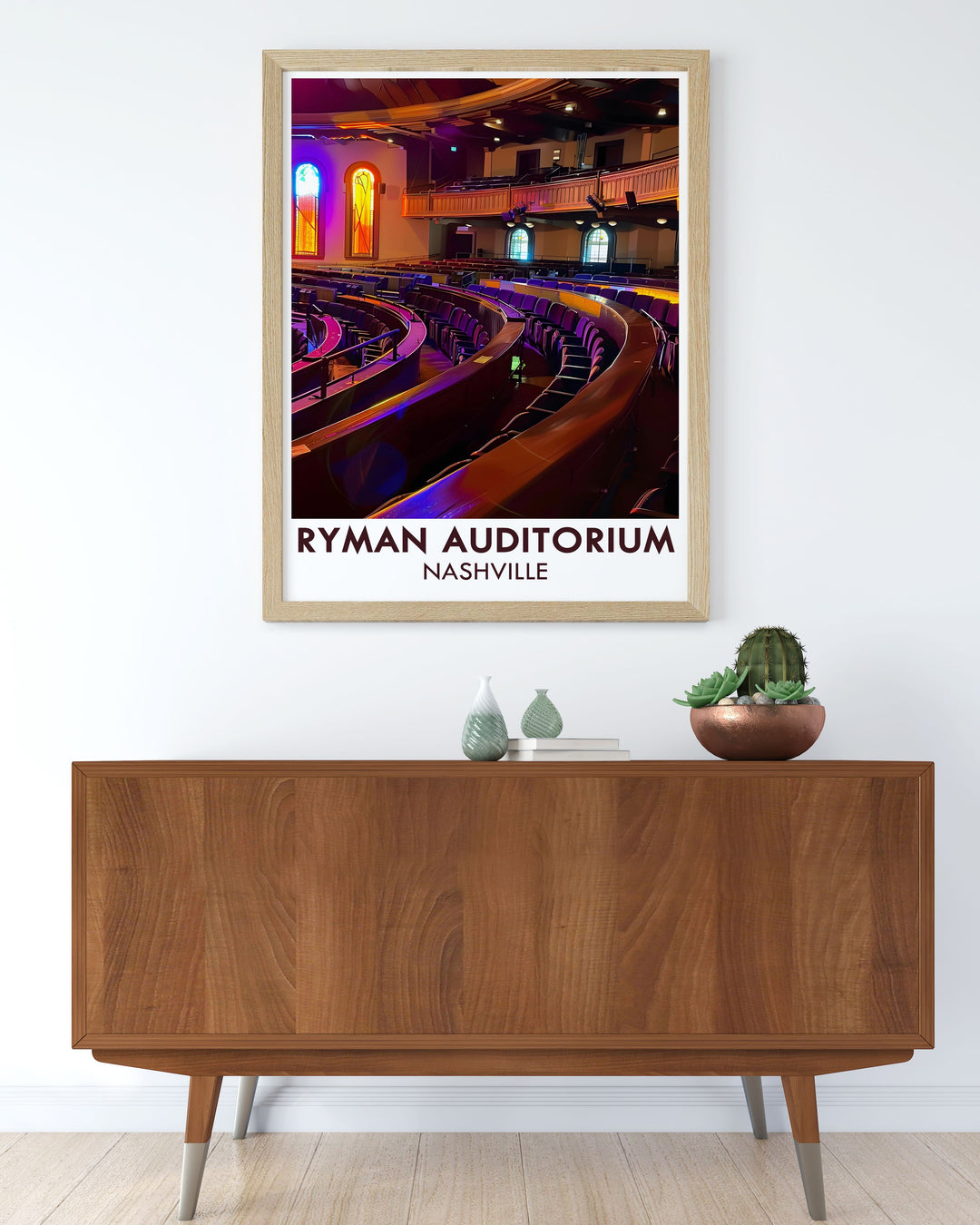 Beautiful Stage and Auditorium framed prints showcasing Ryman Auditorium perfect country music gift elegant home decor