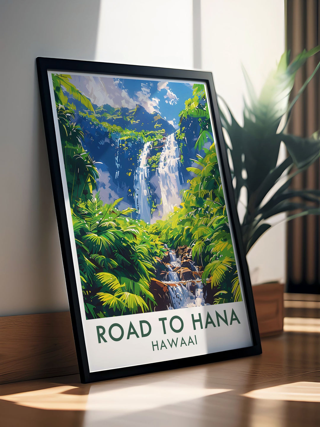 Road to Hana Art showcasing the lush landscapes and stunning views of this iconic Hawaiian route complemented by the captivating Twin Flame Stunning Prints