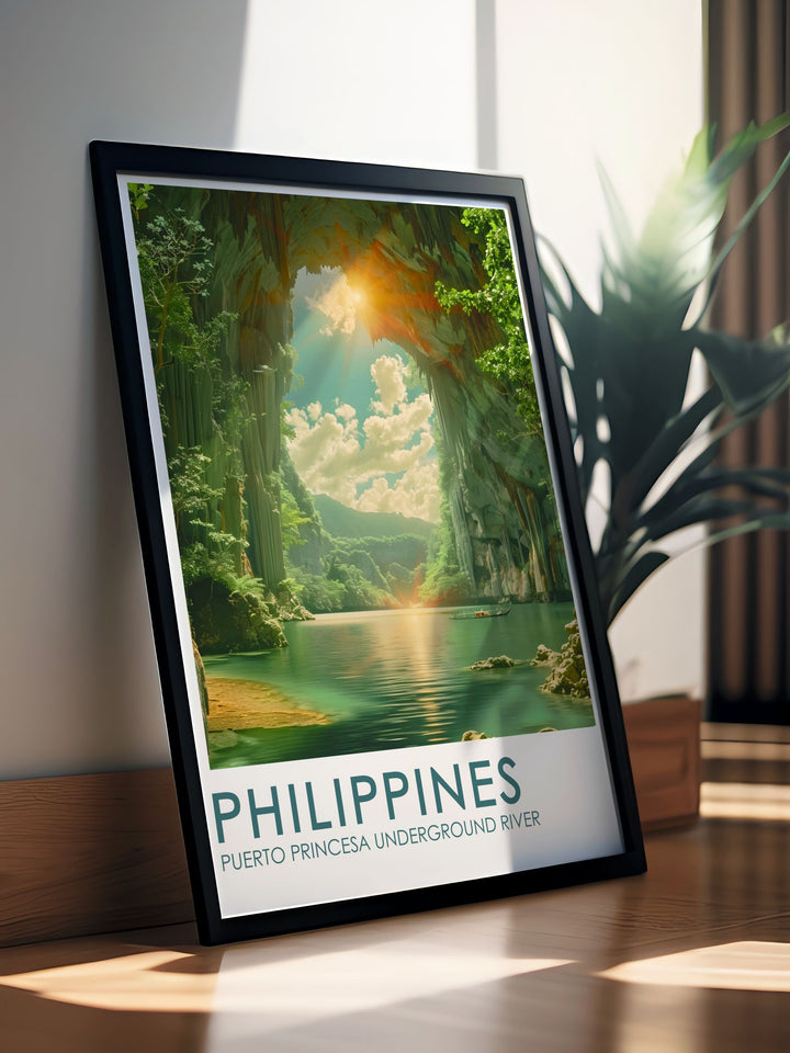 Philippines Wall Art capturing the serene beauty of the Puerto Princesa Underground River a perfect addition to any home or office adding elegance and sophistication to your decor also makes for thoughtful traveler gifts