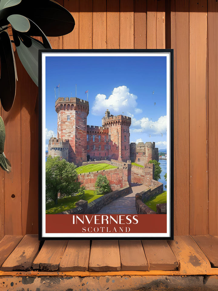 Modern wall decor of Inverness Castle, highlighting its iconic presence and historical charm, perfect for history enthusiasts.