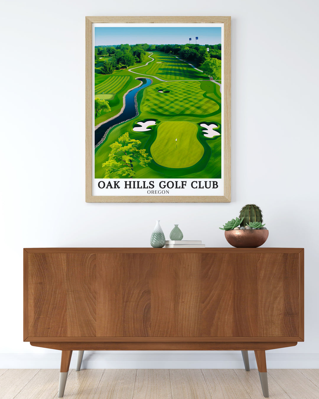 This Oak Hills Golf Club poster print brings the relaxing atmosphere of an 18 hole golf course into your living space. Highlighting the well designed course, this artwork is an excellent gift for golfers and fans of outdoor sports in Douglas County.